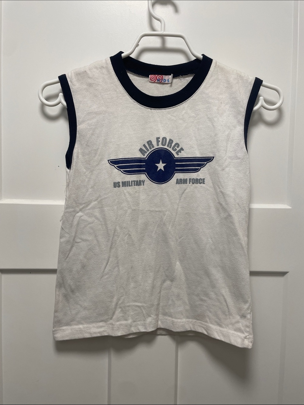 Kids White & Navy 'Air Force' US Military Graphic Tank Top
